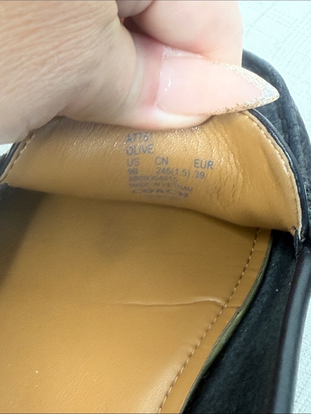 Coach Olive Black Leather Women's Driver Loafers with Gold Plaque - Picture 7 of 7